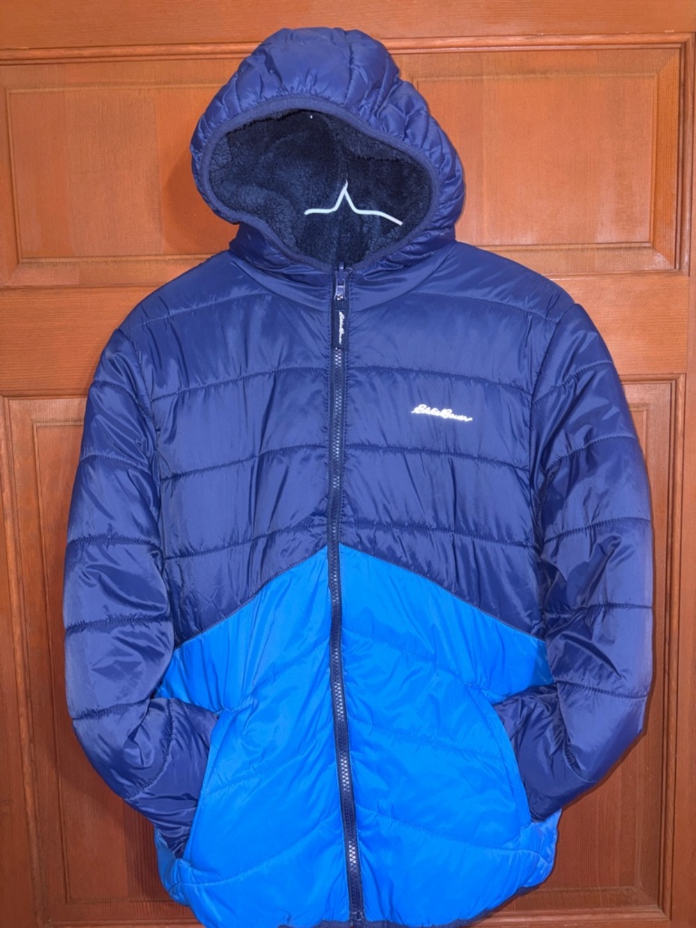 Eddie Bauer Bright Blue Kids Hooded Puffer Jacket